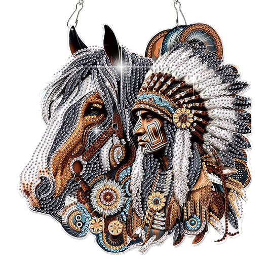 Indians 2D Flat DIY Rhinestone Diamond Art Pendants DIY Home Decor Hanging Charm