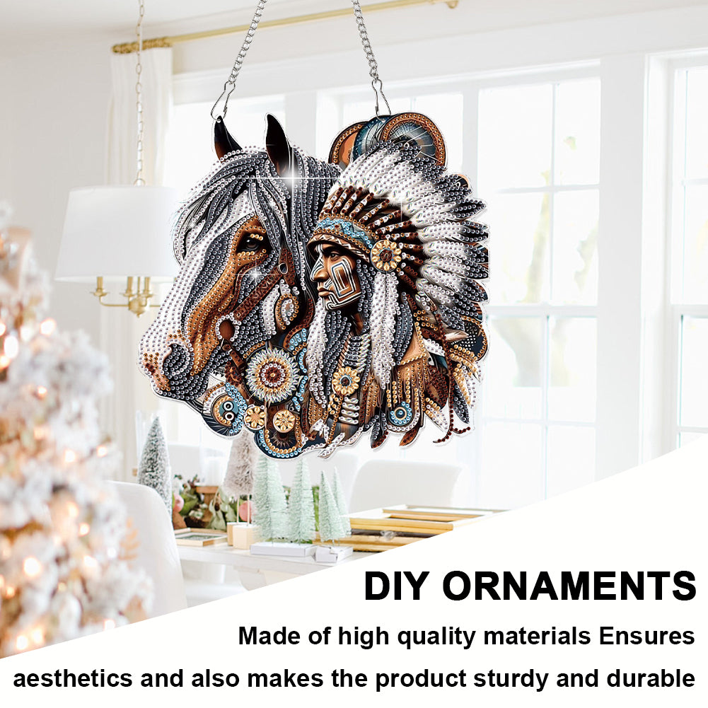 Indians 2D Flat DIY Rhinestone Diamond Art Pendants DIY Home Decor Hanging Charm