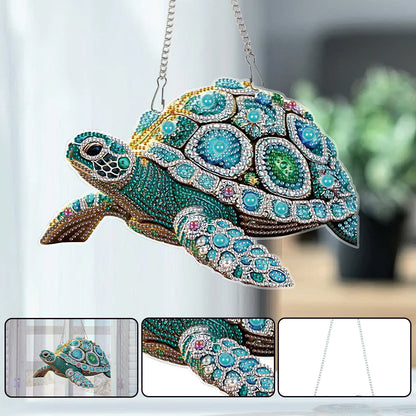 Sea Turtles 2D Flat DIY Hanging Diamond Art Kit Wall Hanging Art for Home Decor