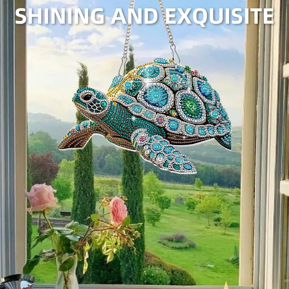 Sea Turtles 2D Flat DIY Hanging Diamond Art Kit Wall Hanging Art for Home Decor