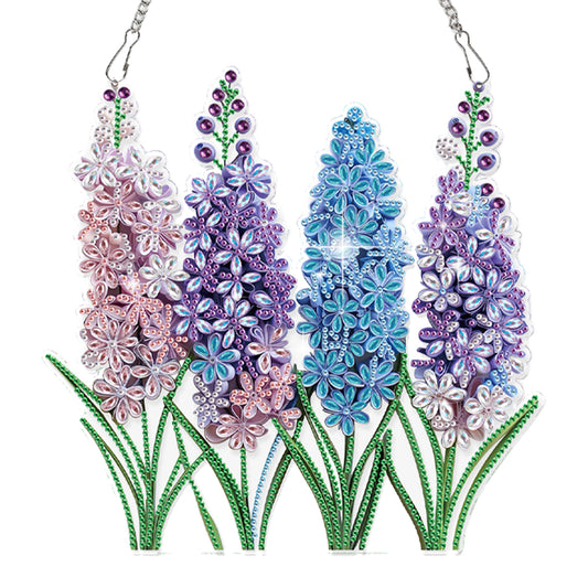 Lavender 2D Flat DIY Hanging Diamond Art Kits Window Hanging Art for Home Decor