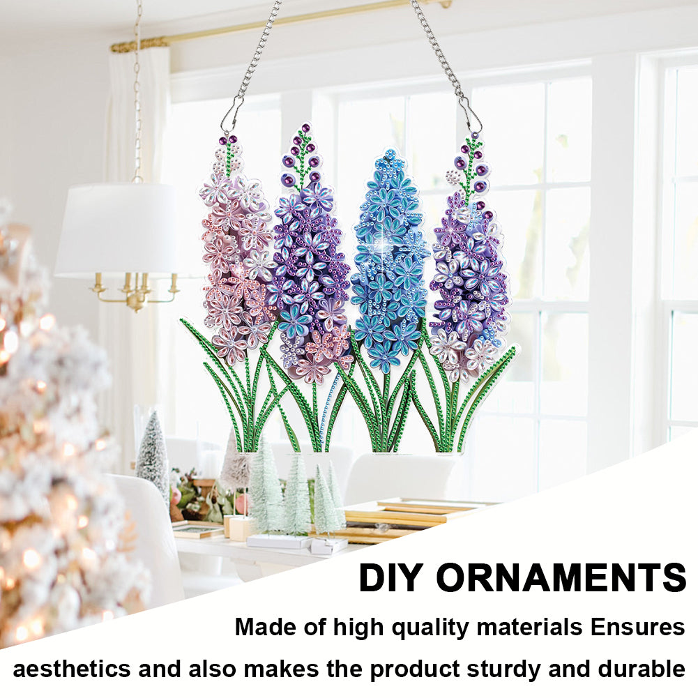 Lavender 2D Flat DIY Hanging Diamond Art Kits Window Hanging Art for Home Decor