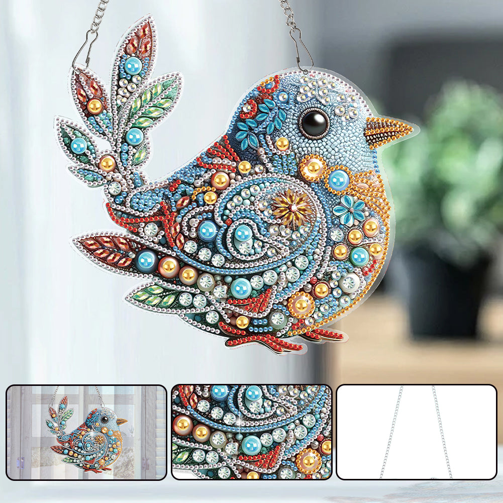 Bird 2D Flat DIY Diamond Art Pendant Special Shape Wall Decor for Home & Windows