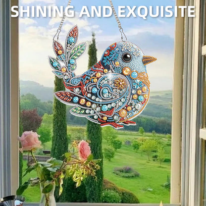 Bird 2D Flat DIY Diamond Art Pendant Special Shape Wall Decor for Home & Windows