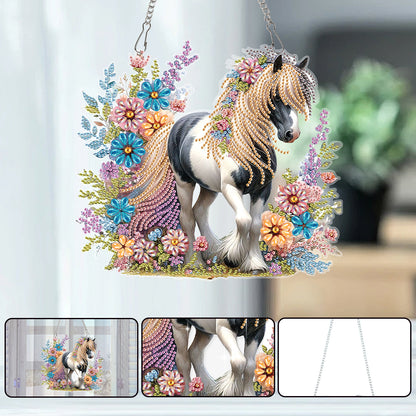 Horse 2D Flat DIY Diamond Art Pendant Special Shape DIY Home Decor Hanging Charm
