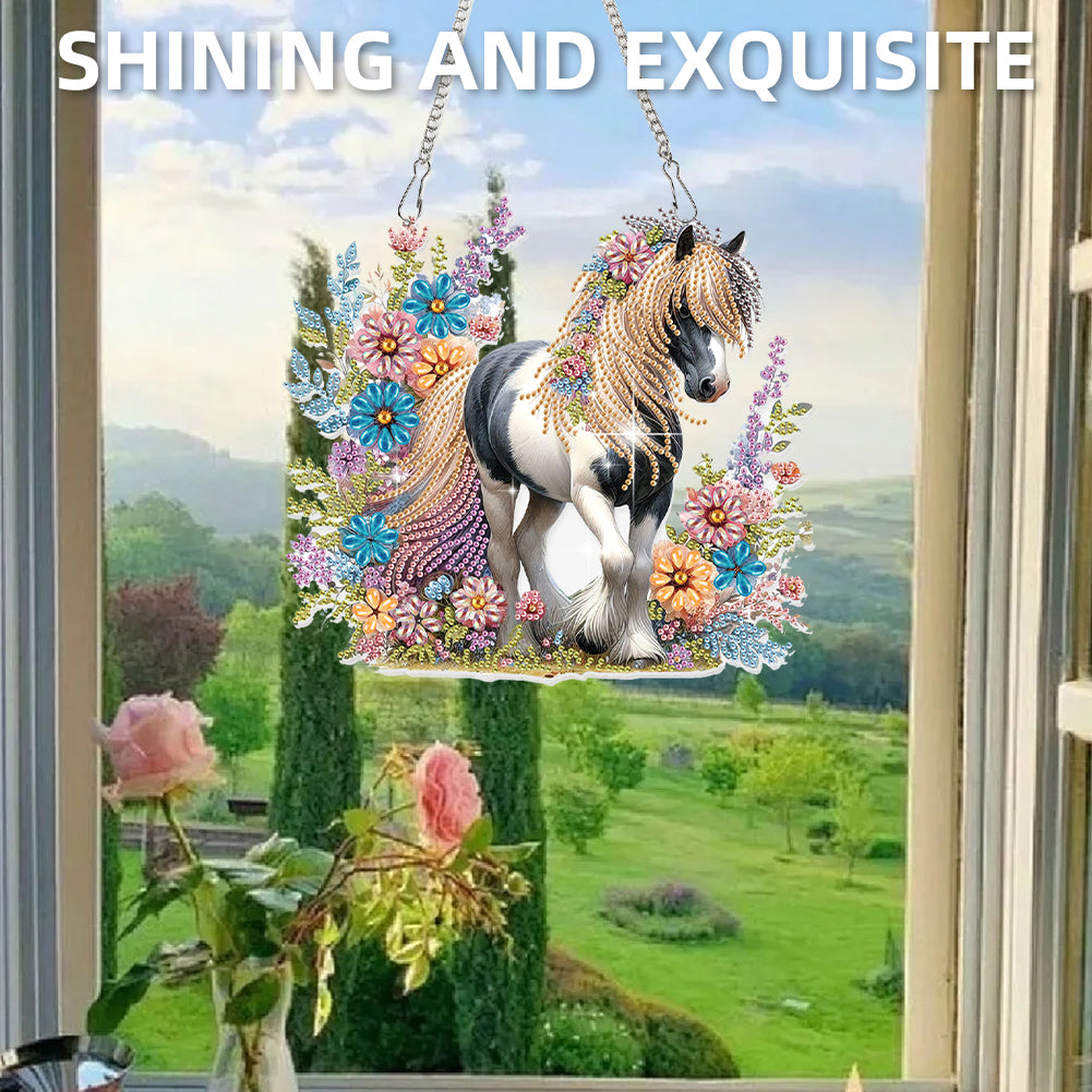 Horse 2D Flat DIY Diamond Art Pendant Special Shape DIY Home Decor Hanging Charm