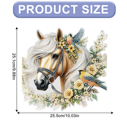 Horse Head 2D Flat DIY Hanging Diamond Art Kit Window Hanging Art for Home Decor