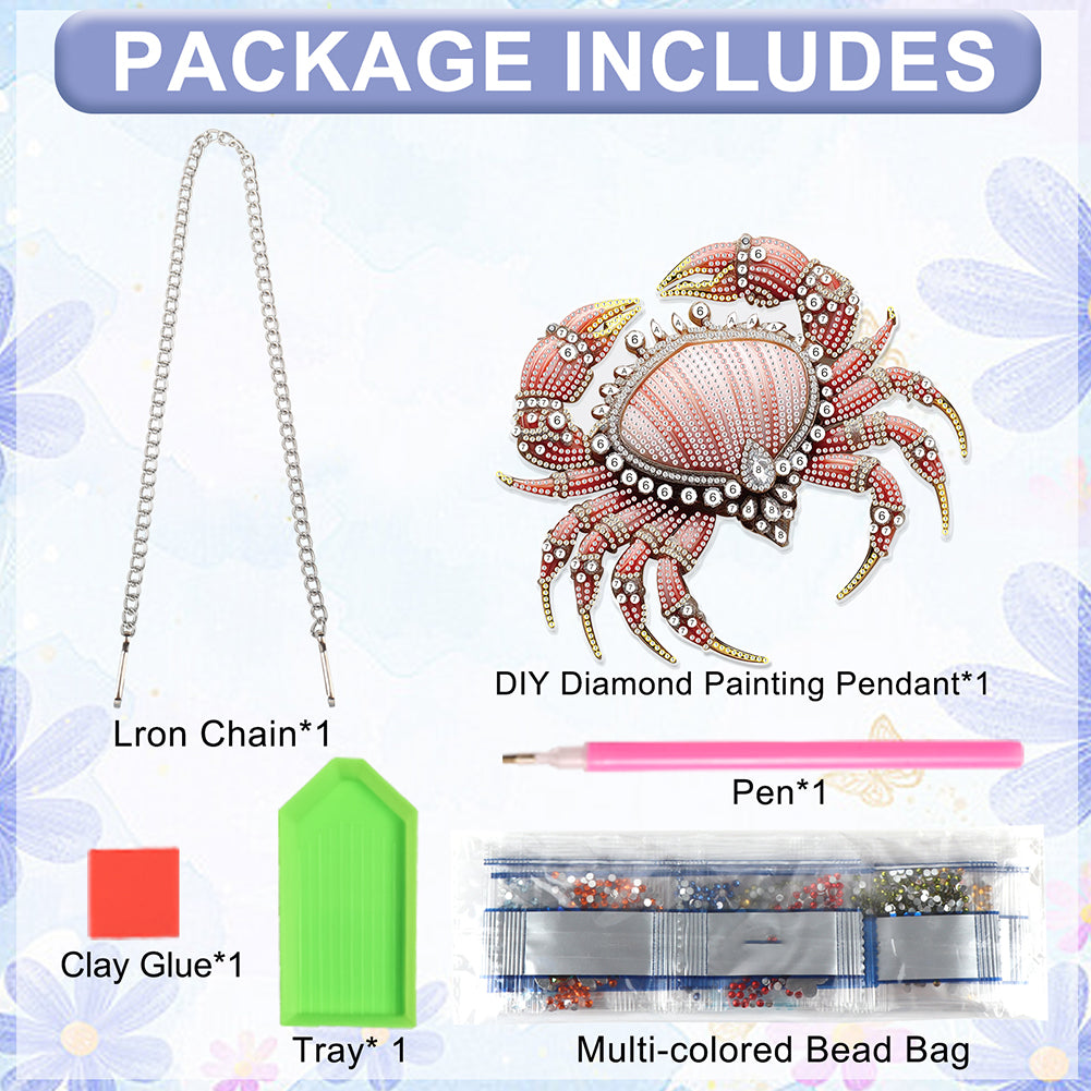Crab 2D Flat DIY Hanging Diamond Art Kits Window Hanging Art for Home Decor