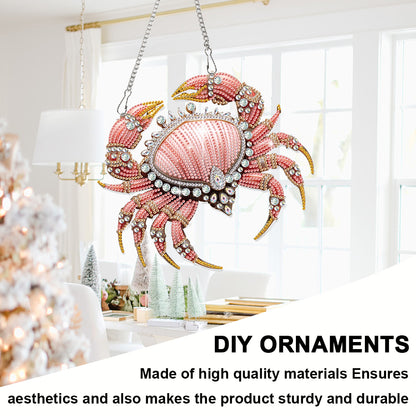 Crab 2D Flat DIY Hanging Diamond Art Kits Window Hanging Art for Home Decor