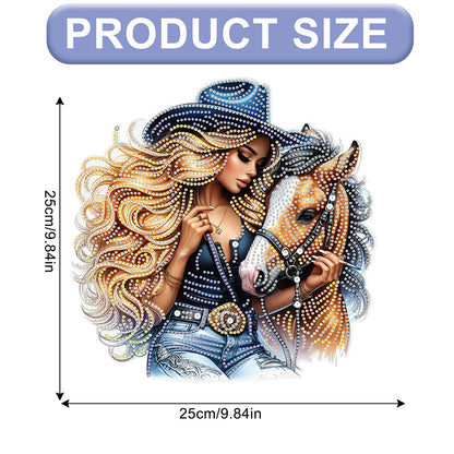 Cowgirl 2D Flat DIY Hanging Diamond Art Kits Window Hanging Art for Home Decor