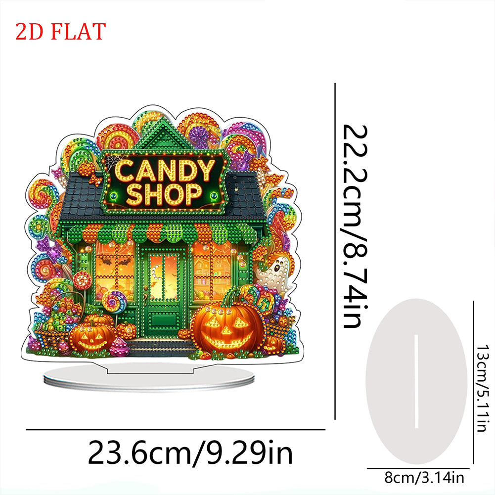 Haunted House 2D Flat Halloween Print DIY Diamond Painting Desktop Ornaments Kit