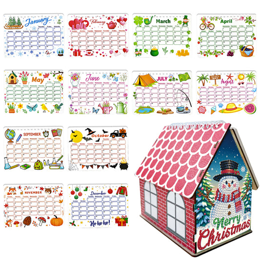 2026 Calendar Diamond Painting Kit Snowman DIY Diamond Art Desk Calendar