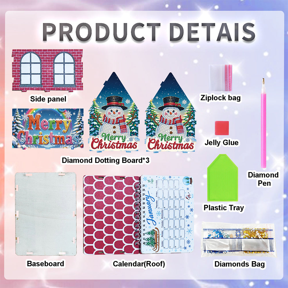 2026 Calendar Diamond Painting Kit Snowman DIY Diamond Art Desk Calendar