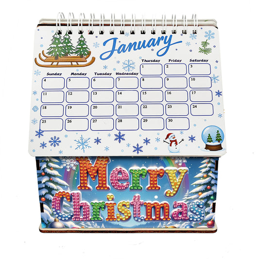 2026 Calendar Diamond Painting Kit Snowman DIY Diamond Art Desk Calendar