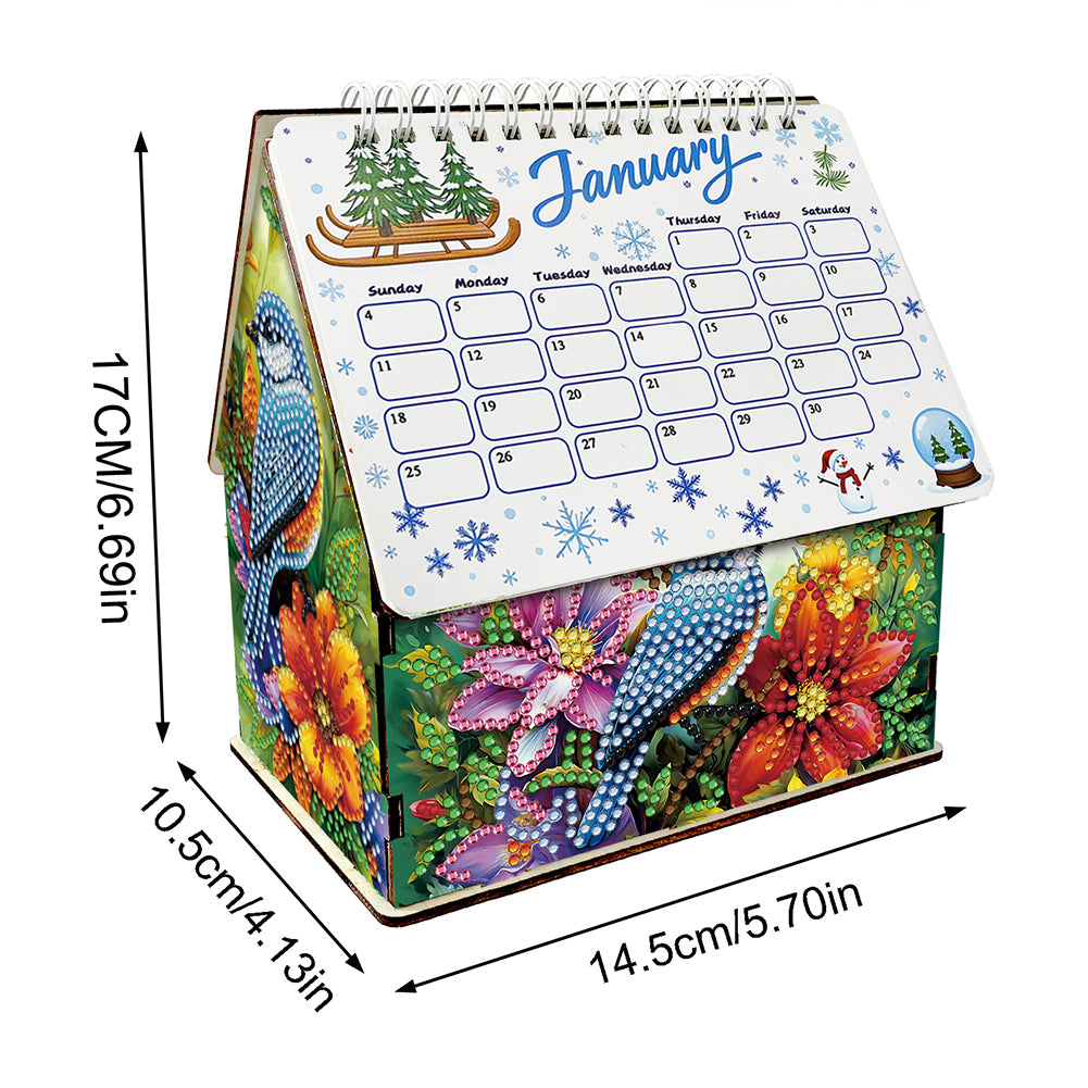 2026 Calendar Diamond Painting Kit Bird DIY Diamond Art Desk Calendar