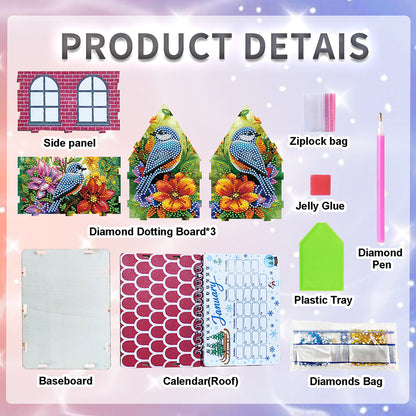 2026 Calendar Diamond Painting Kit Bird DIY Diamond Art Desk Calendar