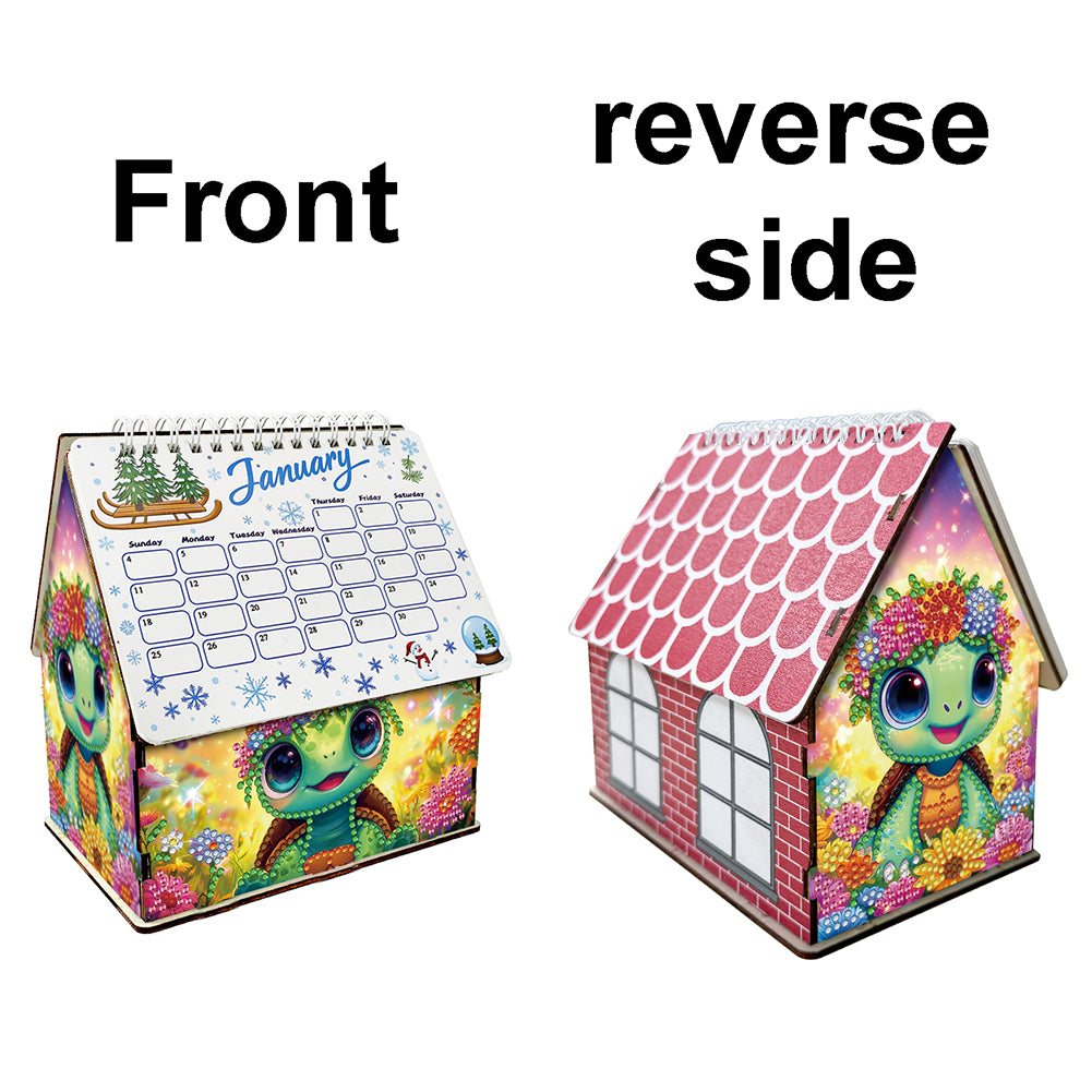 2026 Calendar Diamond Painting Kit Turtle DIY Diamond Art Desk Calendar