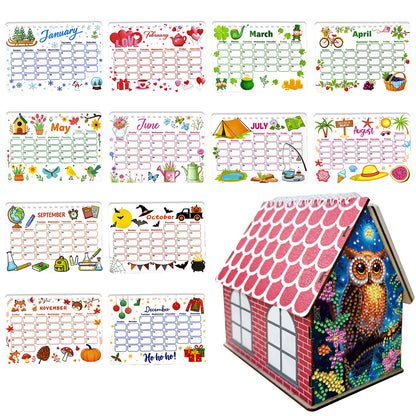 2026 Calendar Diamond Painting Kit Owl DIY Diamond Art Desk Calendar