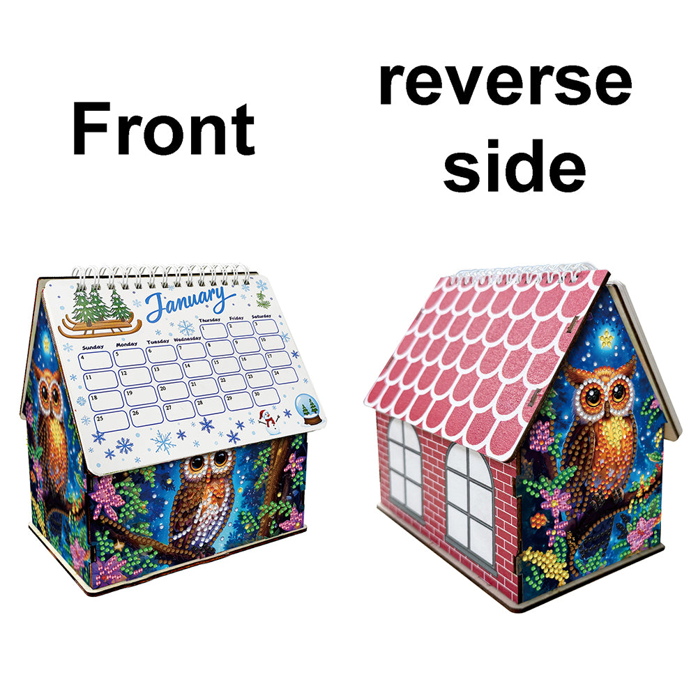 2026 Calendar Diamond Painting Kit Owl DIY Diamond Art Desk Calendar