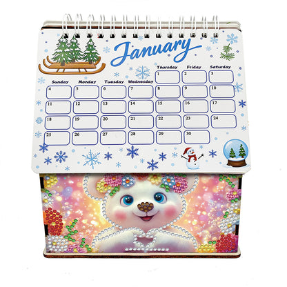 2026 Calendar Diamond Painting Kit Polar Bear DIY Diamond Art Desk Calendar