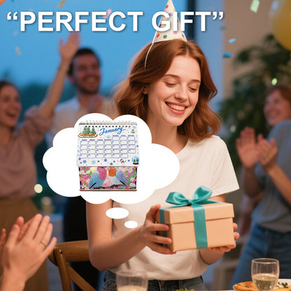 2026 Calendar Diamond Painting Kit Pair of Birds DIY Diamond Art Desk Calendar