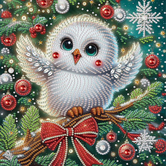 Christmas Atmosphere Owl - Special Shaped Drill Diamond Painting 30*30CM