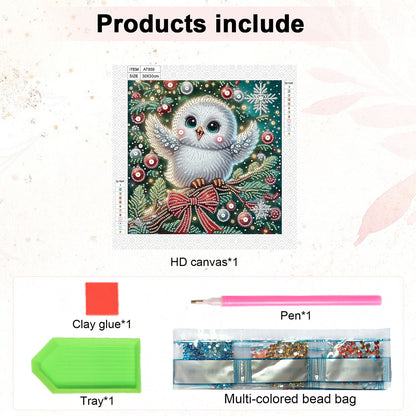 Christmas Owl - Special Shaped Drill Diamond Painting 30*30CM