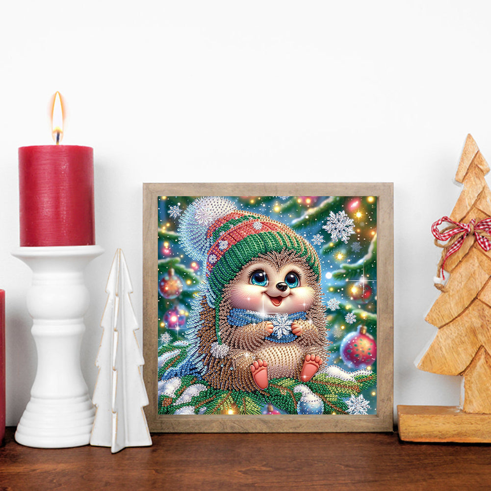 Christmas Hedgehog - Special Shaped Drill Diamond Painting 30*30CM