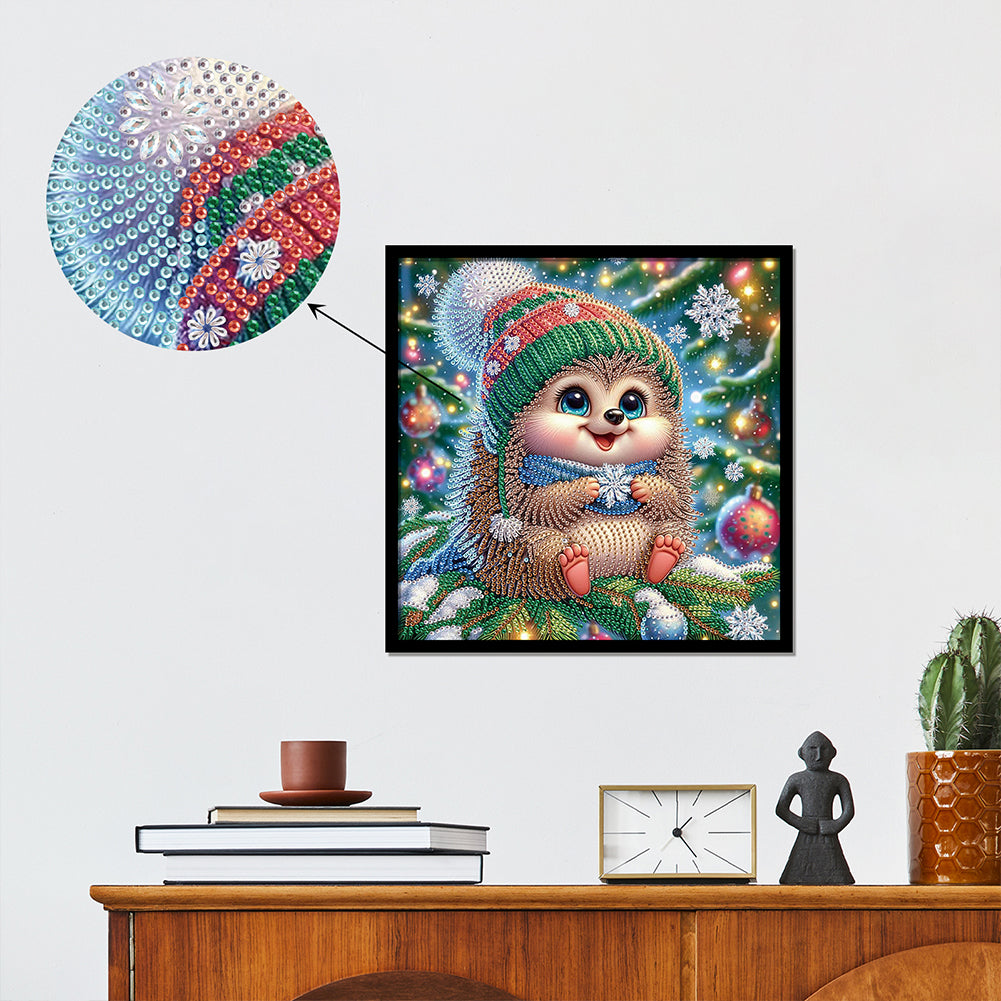 Christmas Hedgehog - Special Shaped Drill Diamond Painting 30*30CM