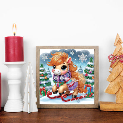 Christmas Pony - Special Shaped Drill Diamond Painting 30*30CM