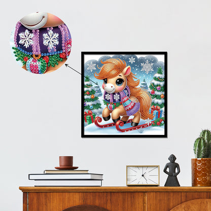 Christmas Pony - Special Shaped Drill Diamond Painting 30*30CM