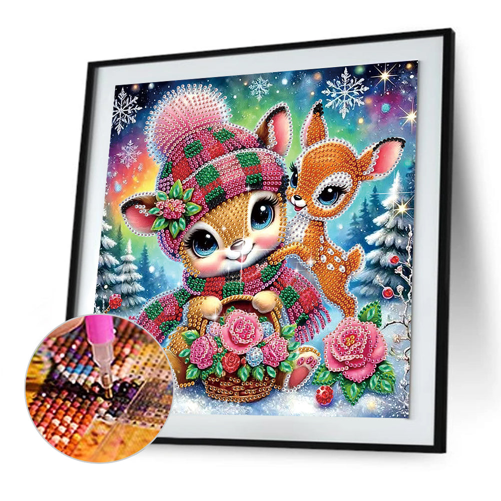 Christmas Deer - Special Shaped Drill Diamond Painting 30*30CM