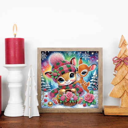 Christmas Atmosphere Deer - Special Shaped Drill Diamond Painting 30*30CM