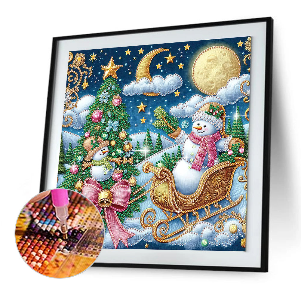 Christmas Atmosphere Snowman - Special Shaped Drill Diamond Painting 30*30CM