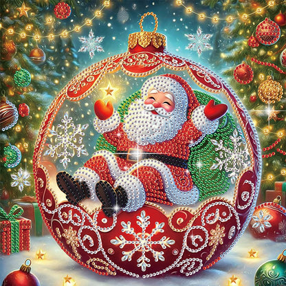 Christmas Atmosphere Old Man - Special Shaped Drill Diamond Painting 30*30CM