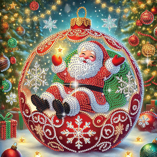 Christmas Atmosphere Old Man - Special Shaped Drill Diamond Painting 30*30CM