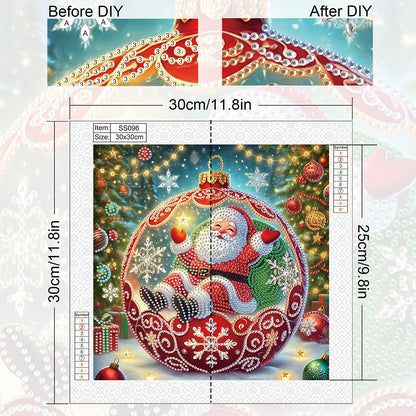Christmas Santa Claus - Special Shaped Drill Diamond Painting 30*30CM