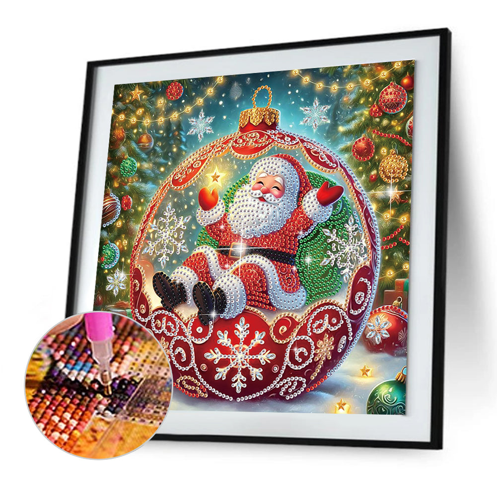 Christmas Atmosphere Old Man - Special Shaped Drill Diamond Painting 30*30CM