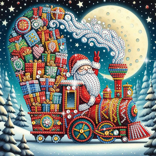 Christmas Atmosphere Old Man - Special Shaped Drill Diamond Painting 30*30CM