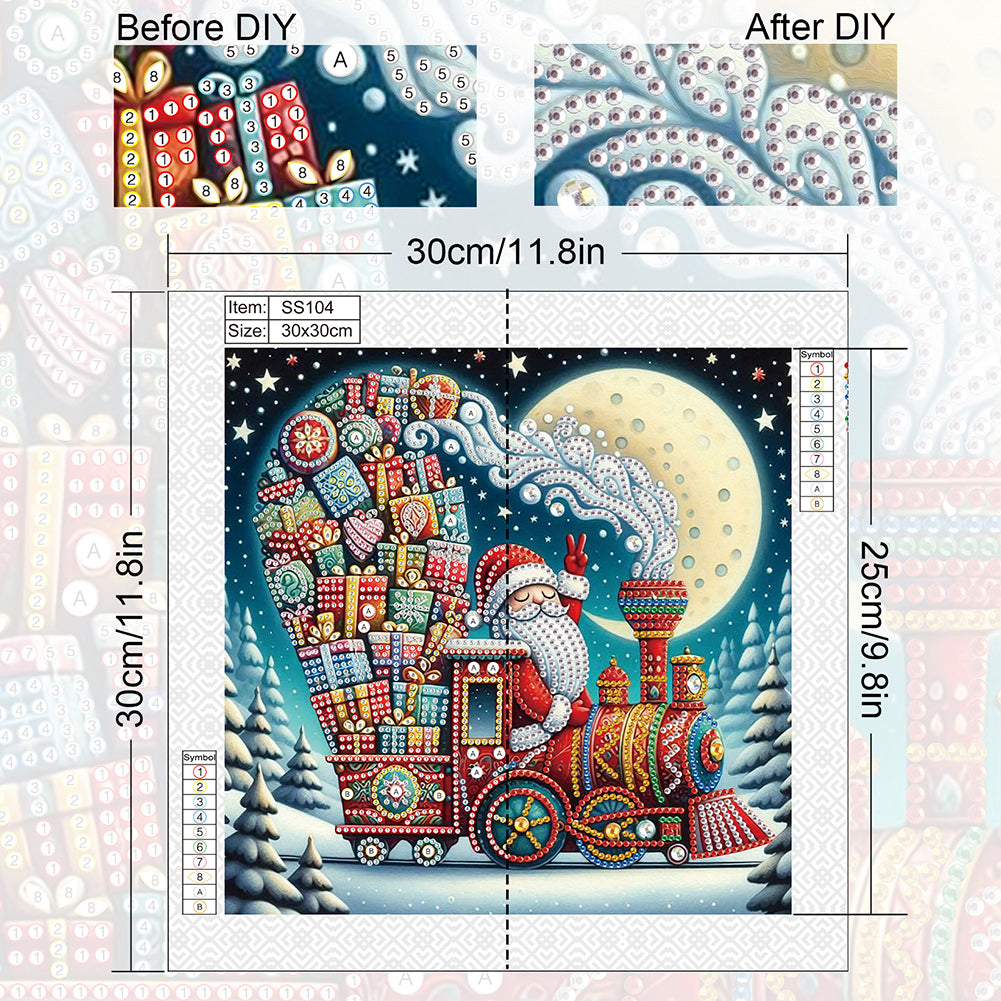 Christmas Atmosphere Old Man - Special Shaped Drill Diamond Painting 30*30CM