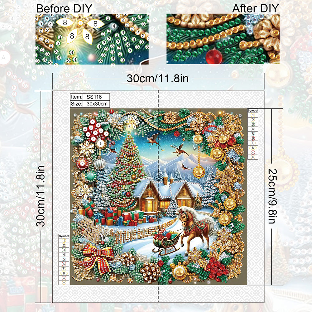 Christmas Atmosphere - Special Shaped Drill Diamond Painting 30*30CM