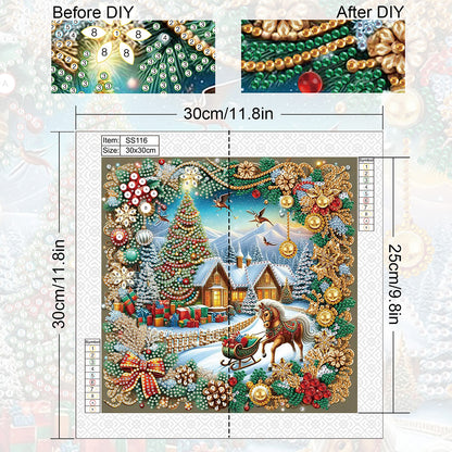 Christmas Atmosphere - Special Shaped Drill Diamond Painting 30*30CM