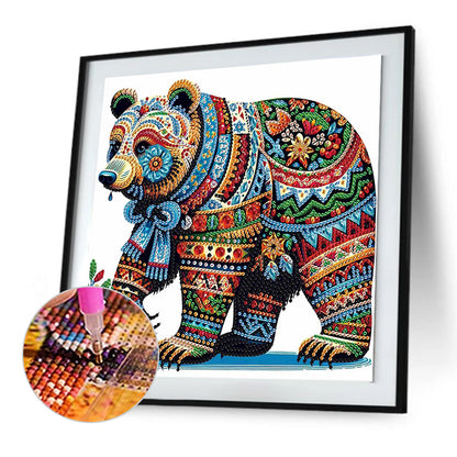 Colorful Bear - Special Shaped Drill Diamond Painting 30*30CM