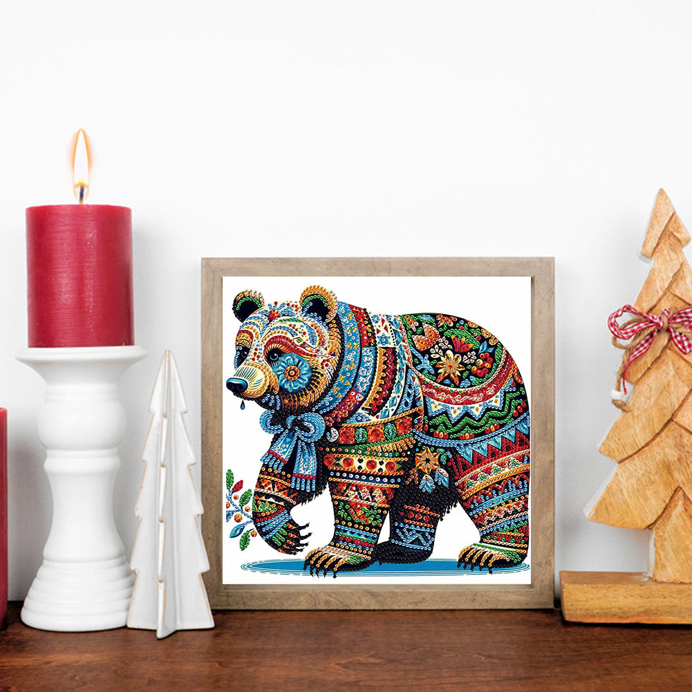 Colorful Bear - Special Shaped Drill Diamond Painting 30*30CM