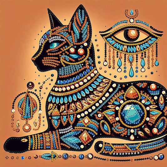 Egyptian Cat - Special Shaped Drill Diamond Painting 30*30CM