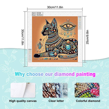 Egyptian Cat - Special Shaped Drill Diamond Painting 30*30CM