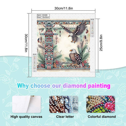 Indian Eagle - Special Shaped Drill Diamond Painting 30*30CM