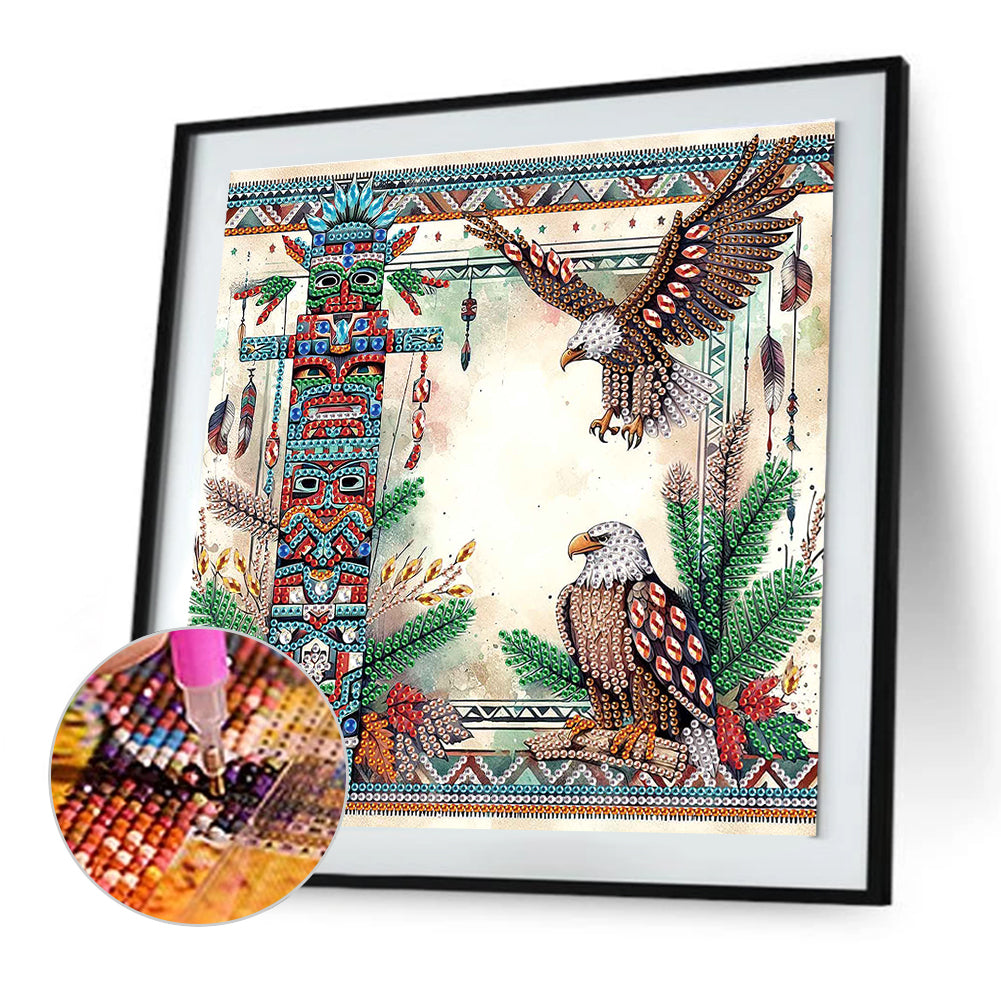 Indian Eagle - Special Shaped Drill Diamond Painting 30*30CM