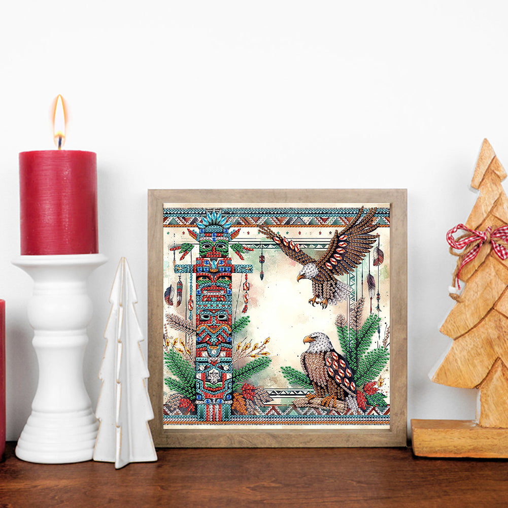 Indian Eagle - Special Shaped Drill Diamond Painting 30*30CM