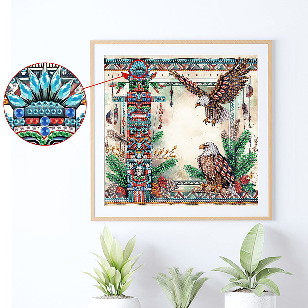 Indian Eagle - Special Shaped Drill Diamond Painting 30*30CM